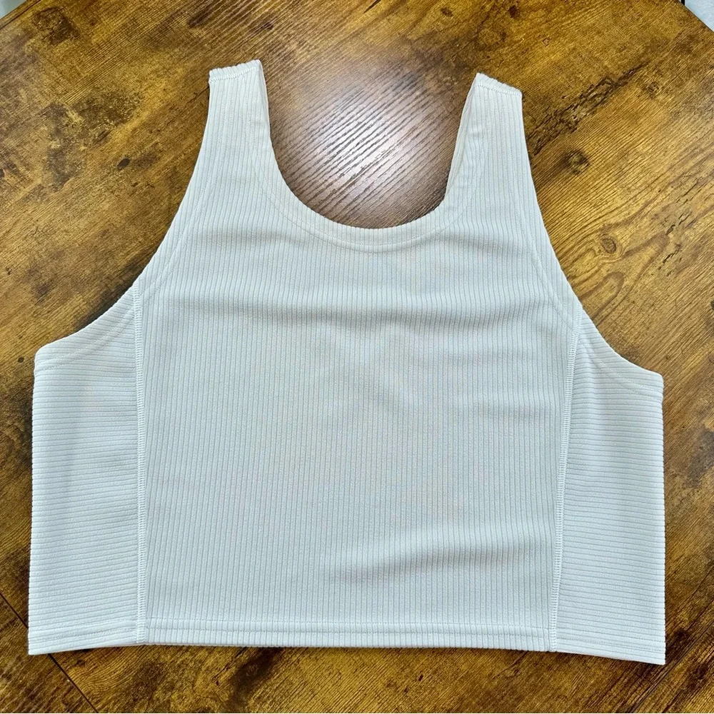 Lululemon Ribbed Softstreme Cropped Tank Top, Bone, 12